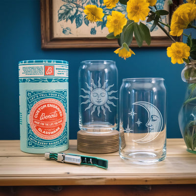 Vintage Sun & Moon Face Glasses (Set of 2)