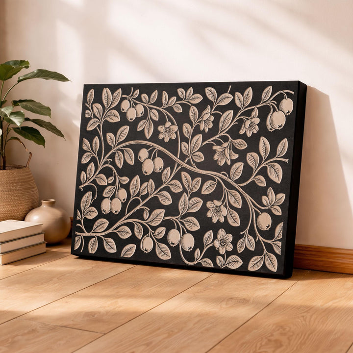 Cranberry Vine Engraved Birch Art Panel