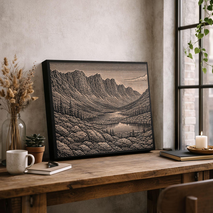Wind River Range Engraved Birch Art Panel