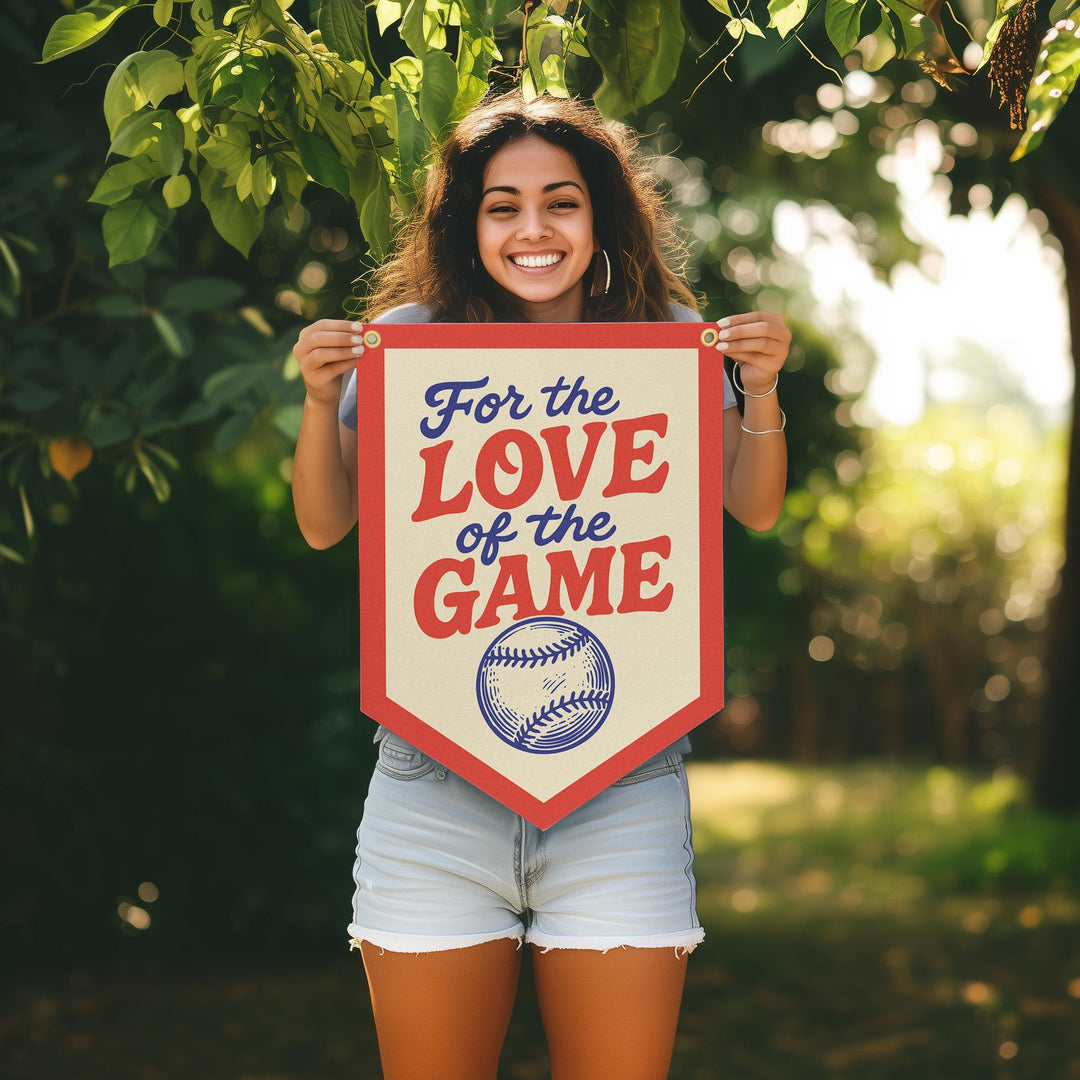 For the Love of the Game Baseball Softball Felt Camp Flag