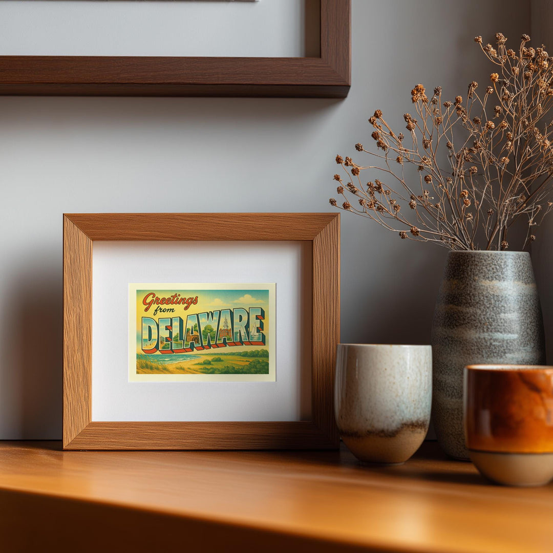 Delaware Postcard Art Print