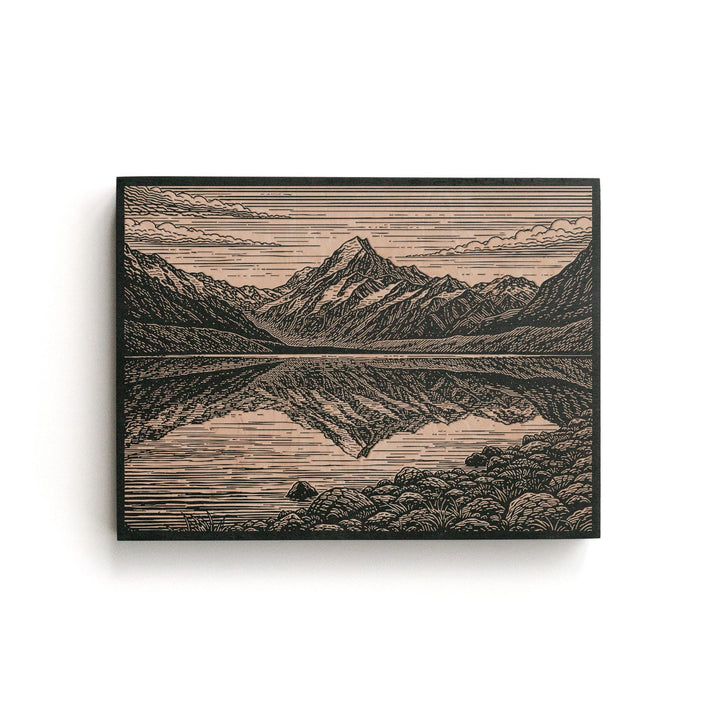 Aoraki Mount Cook New Zealand Engraved Birch Art Panel