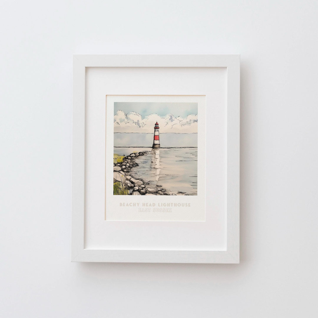 Beachy Head Lighthouse, East Sussex UK Print
