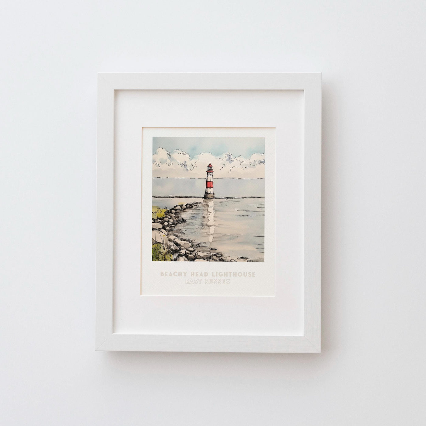 Beachy Head Lighthouse East Sussex UK Wall Art Print