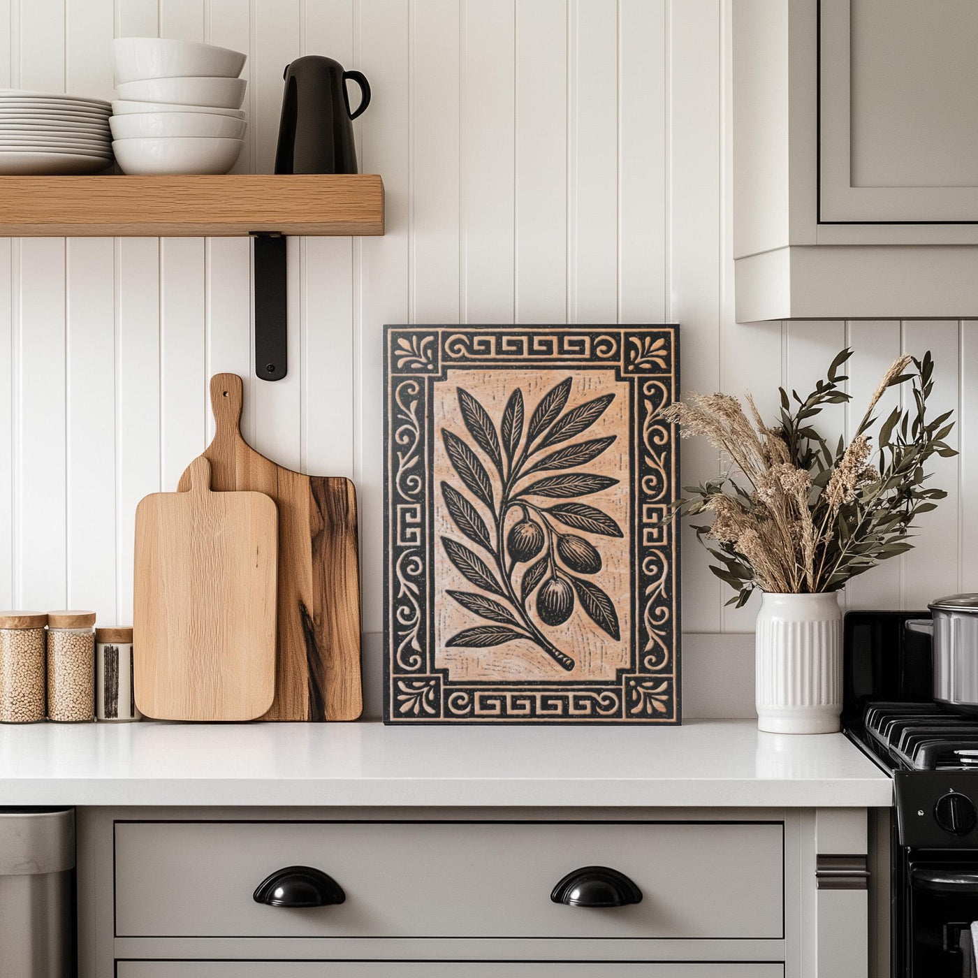 Olive Branch Engraved Birch Illustration