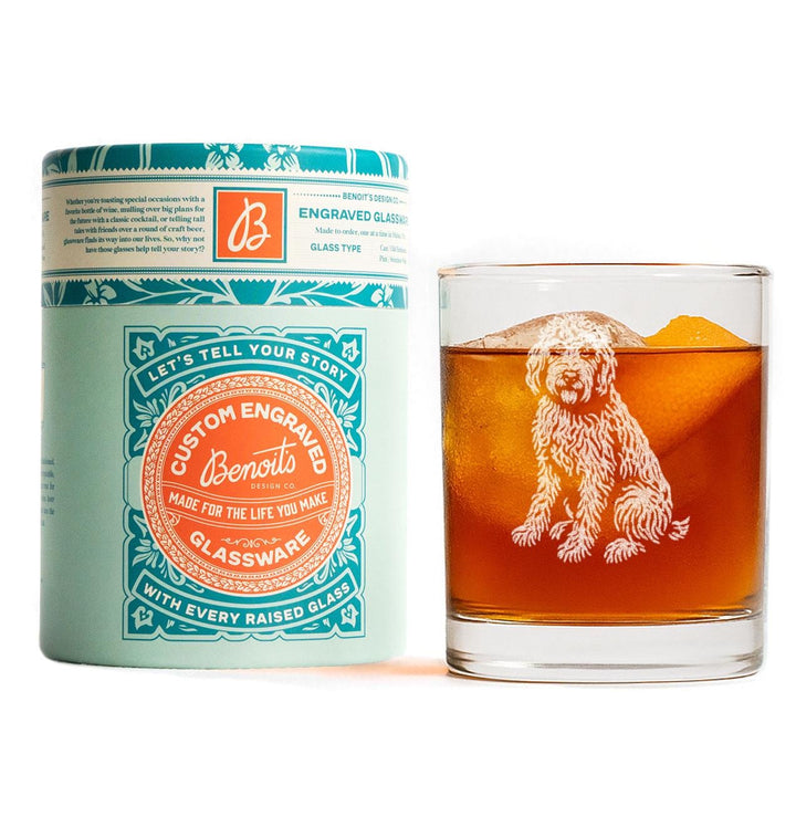 Spanish Water Dog Customizable Dog Glasses