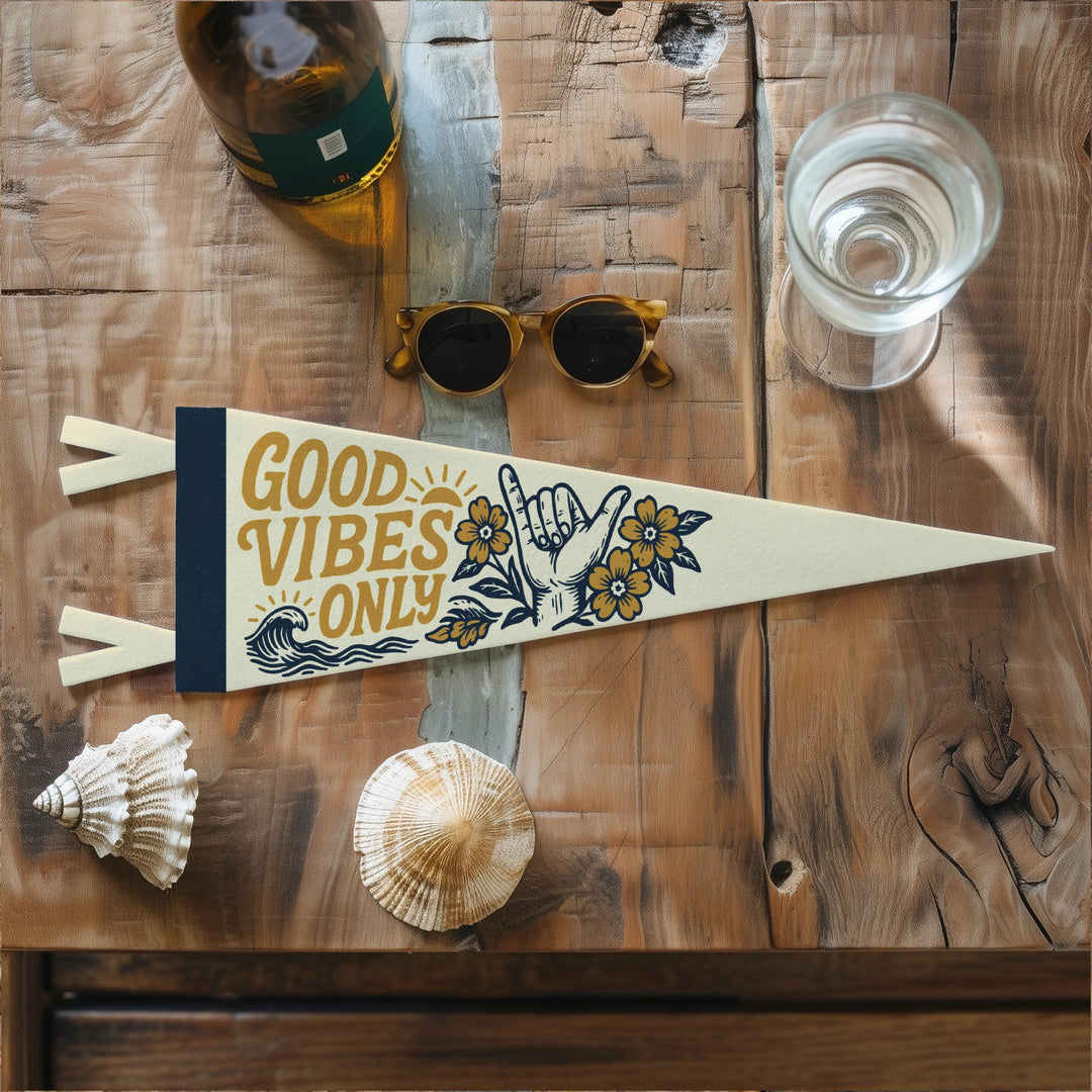 Good Vibes Only Felt Pennant