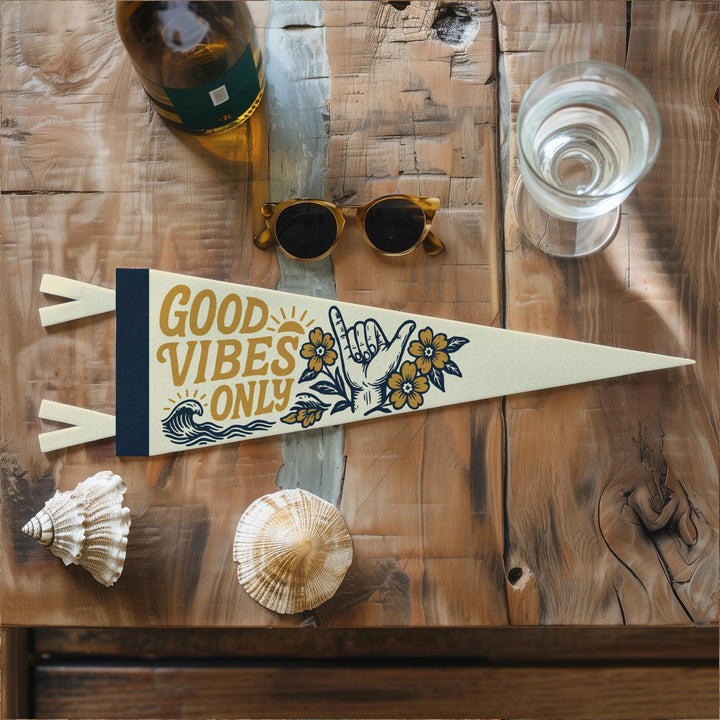 Good Vibes Only Felt Pennant