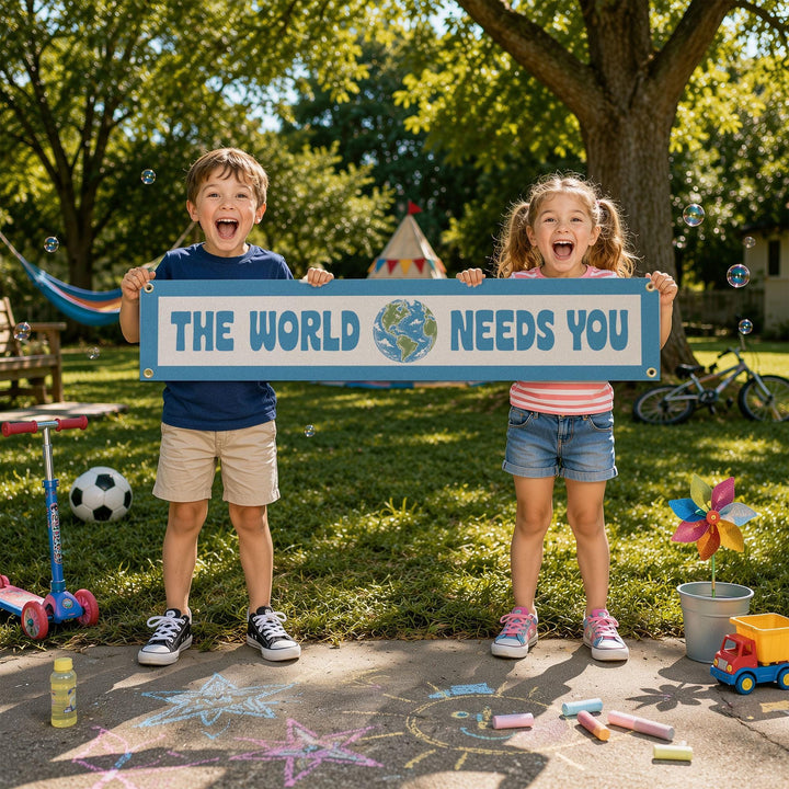 The World Needs You Felt Banner