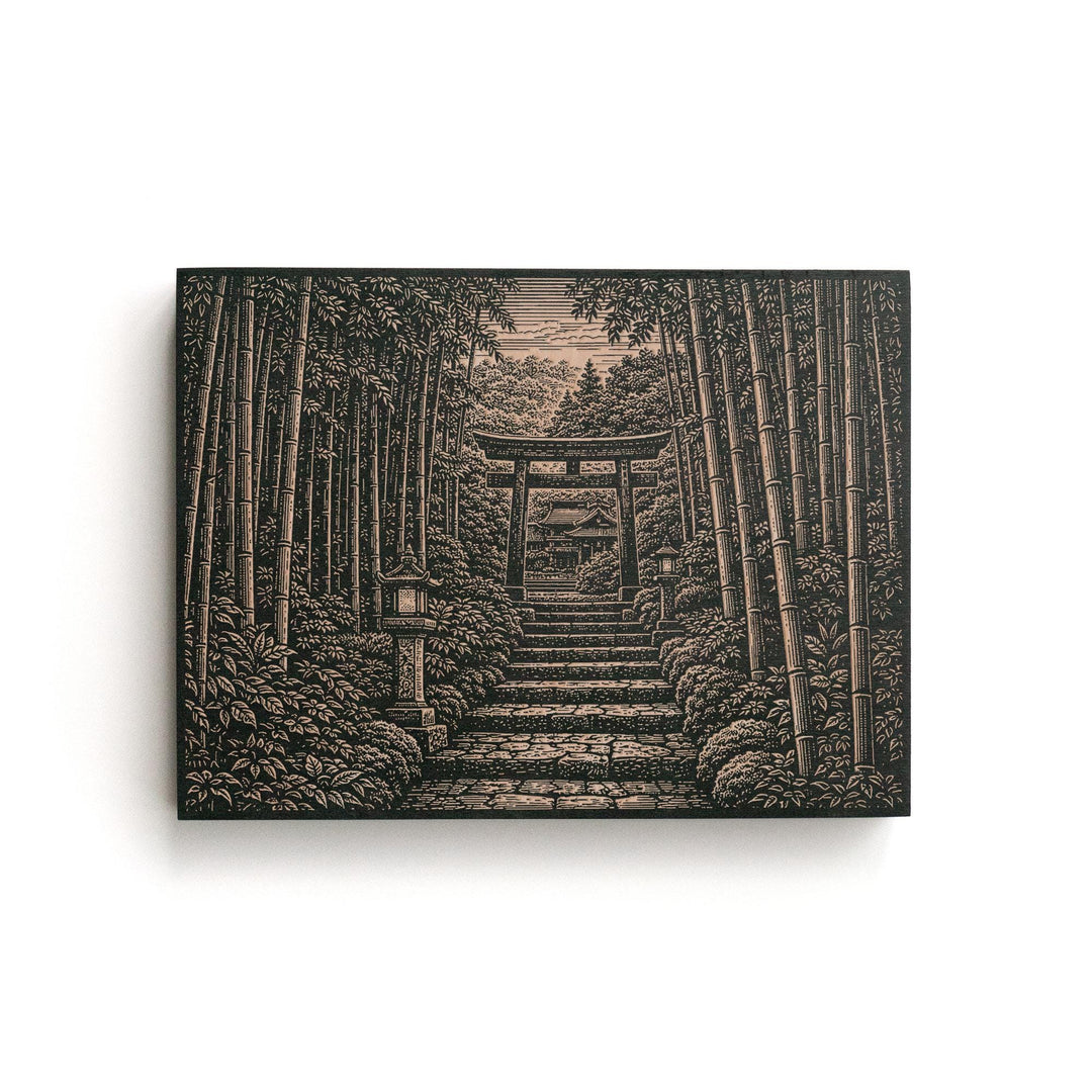Torii Gate Path Engraved Birch Art Panel