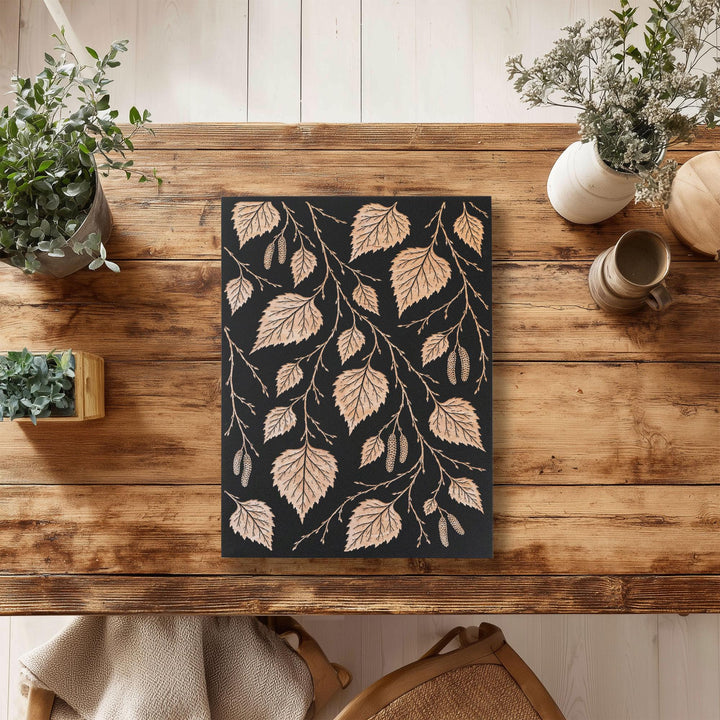 Birch Leaves Engraved Birch Art Panel