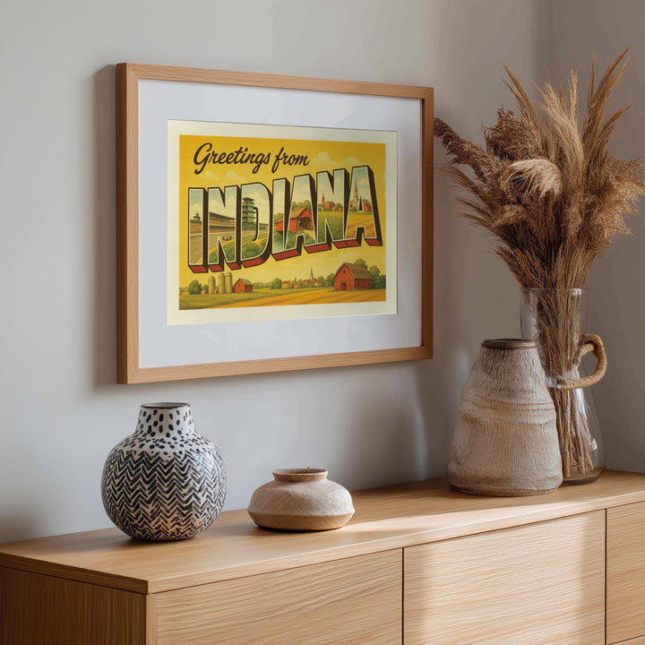 Indiana Postcard Art Print