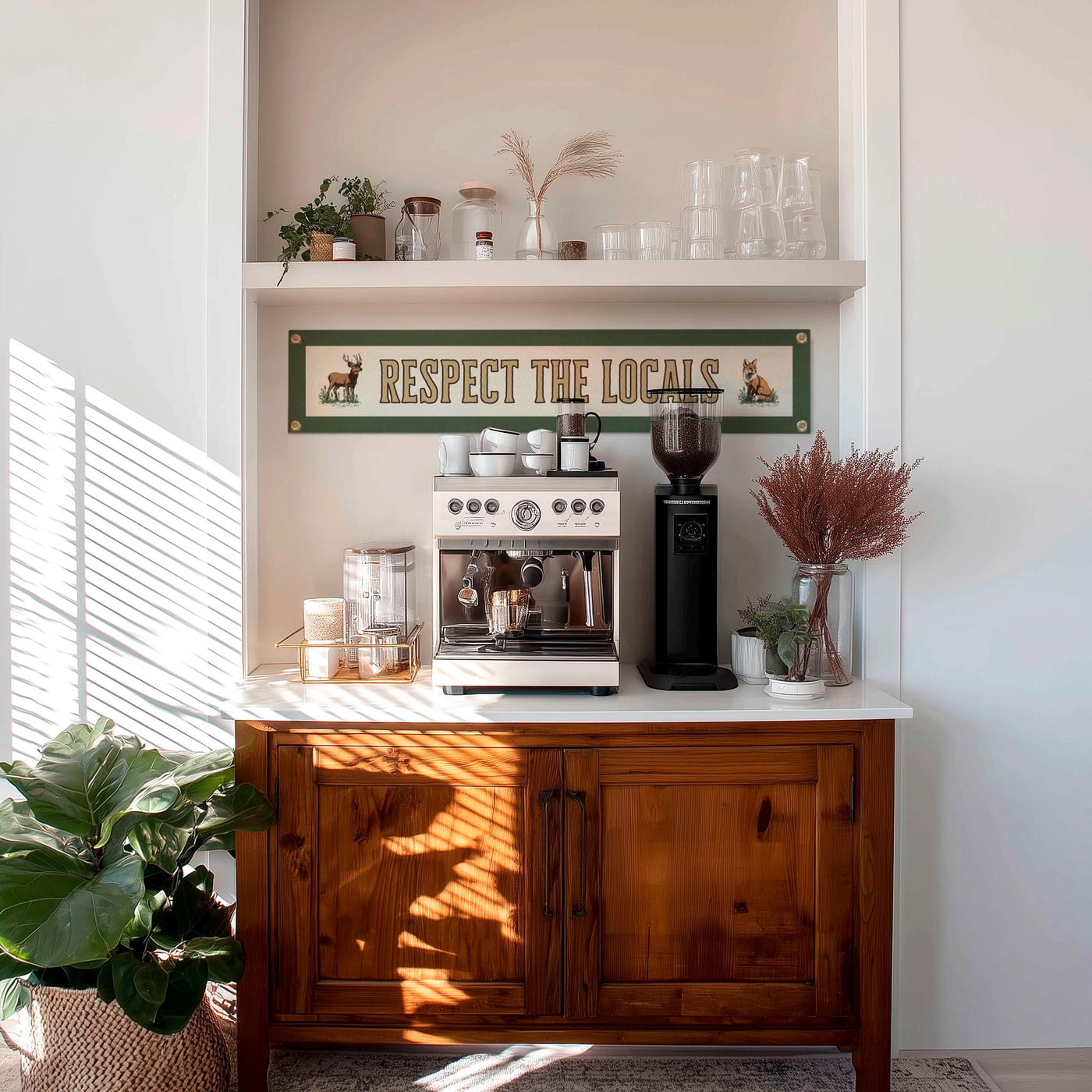 Respect The Locals Banner – Vintage Felt Flag