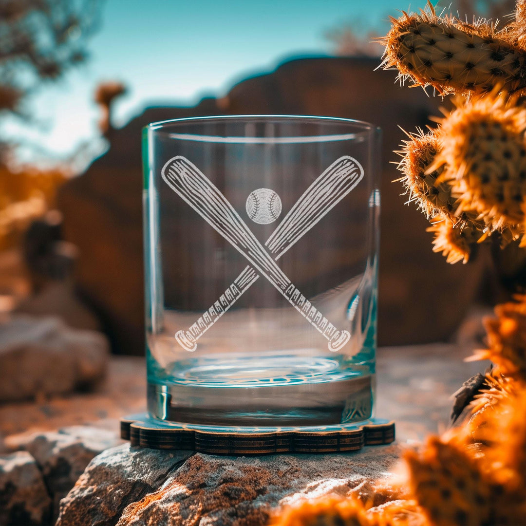 Crossed Baseball Bats Glasses