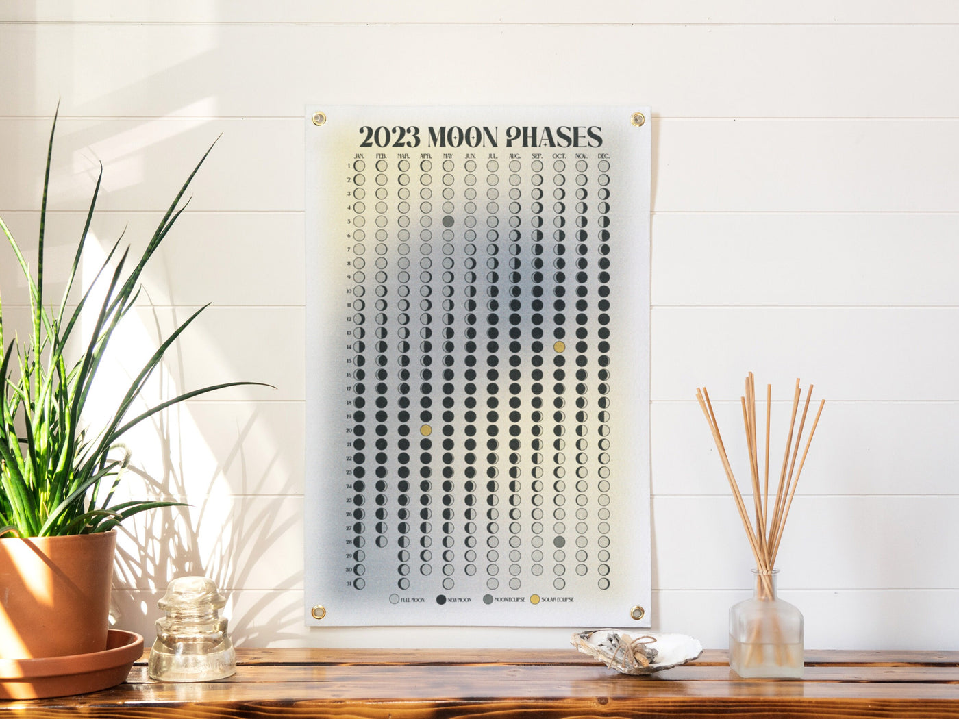 2023 Moon Phases Felt Poster Banner