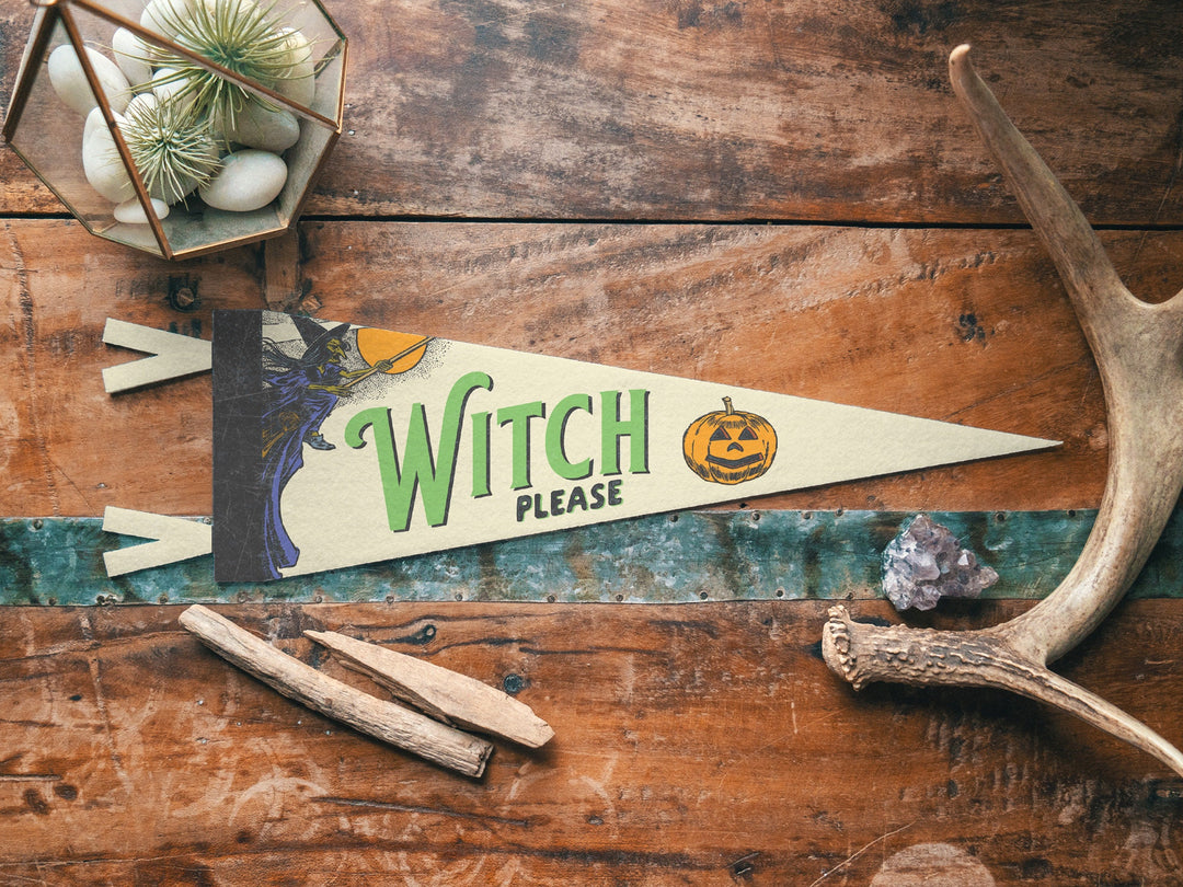Witch Please Felt Pennant
