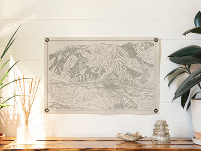 Sun Valley Idaho Mountain Trail Map Felt Poster Banner