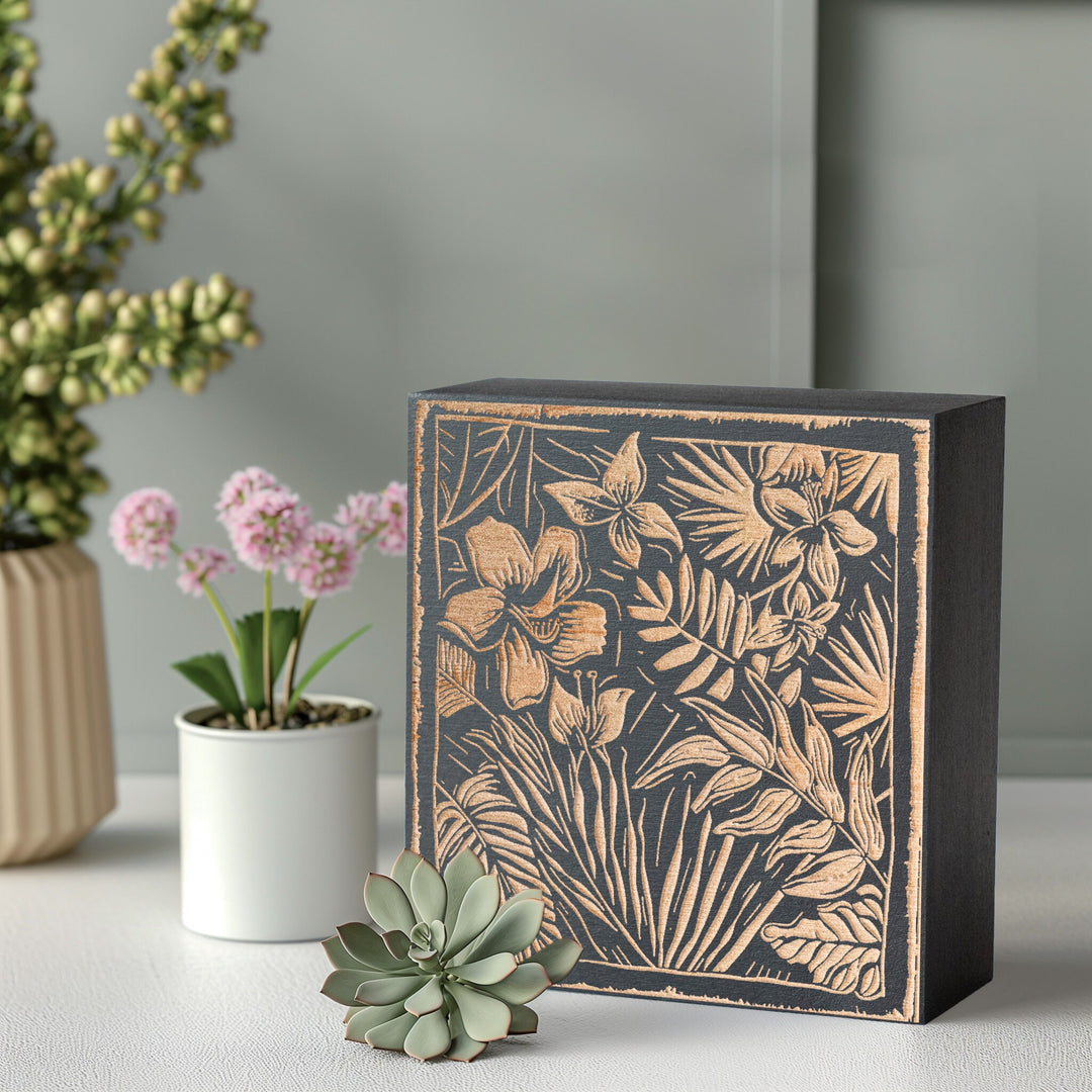 Hibiscus Engraved Illustration