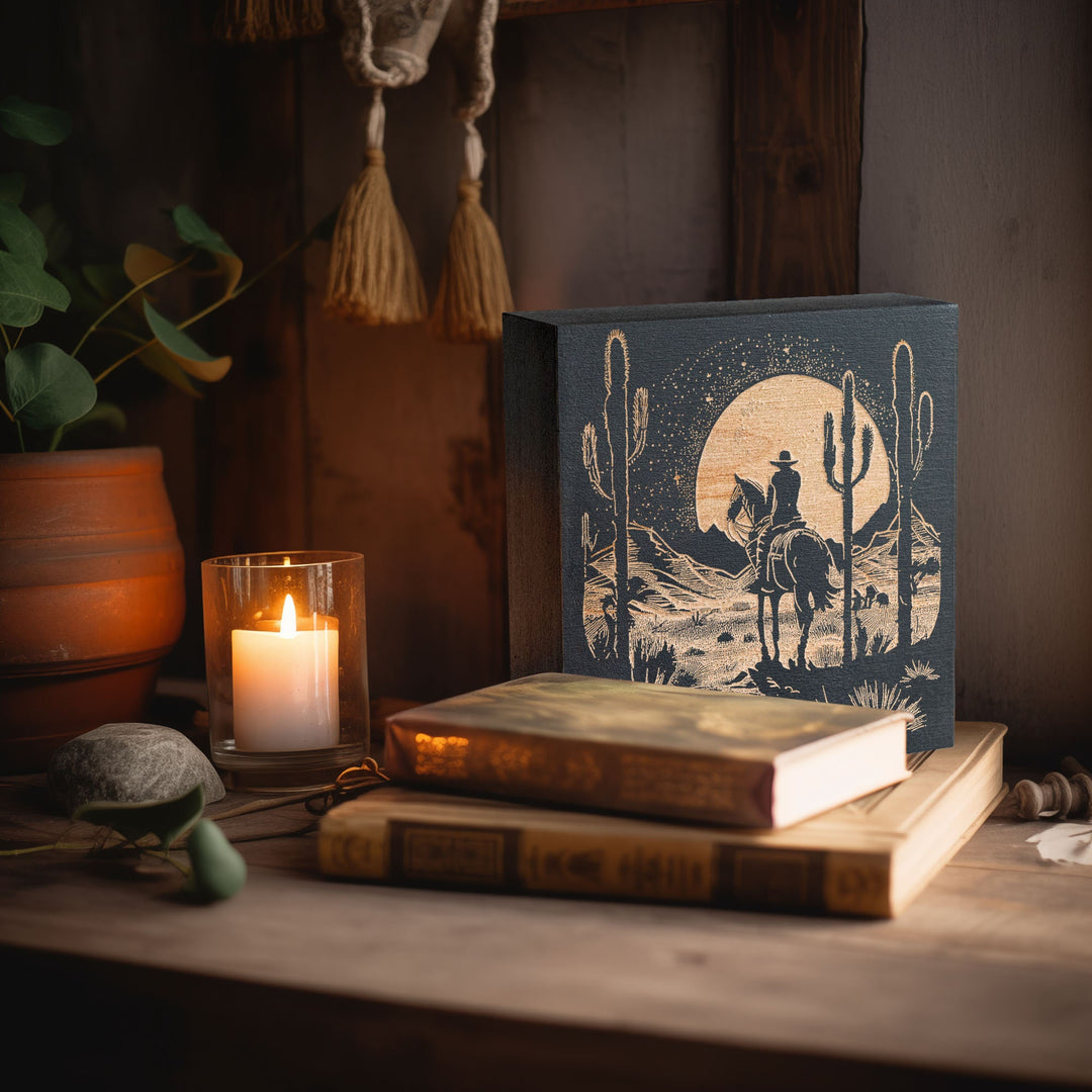 Desert Moon Engraved Illustration