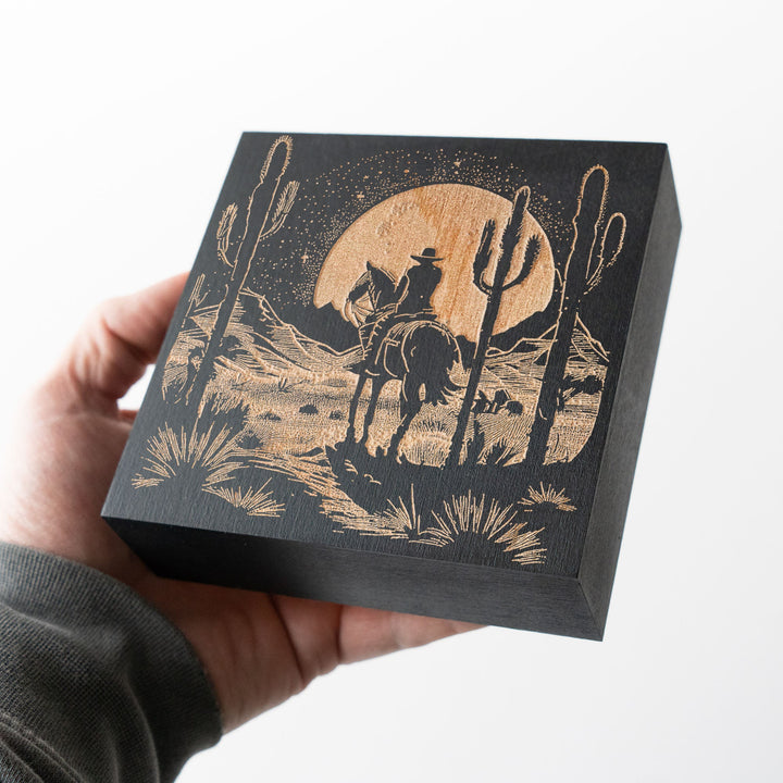 Desert Moon Engraved Illustration