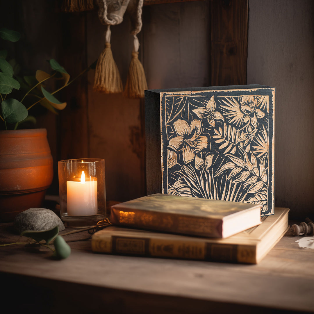 Hibiscus Engraved Illustration