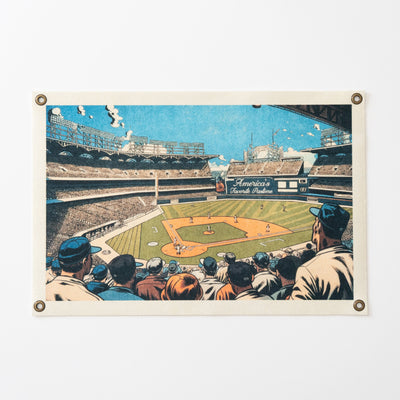 America's Favorite Pastime Baseball Felt Poster Banner