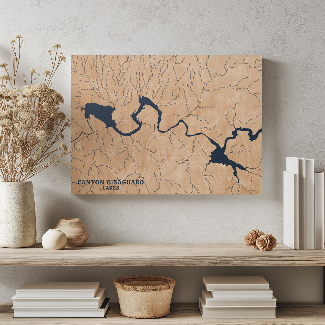Canyon &amp; Saguaro Lake, Arizona Lake Map