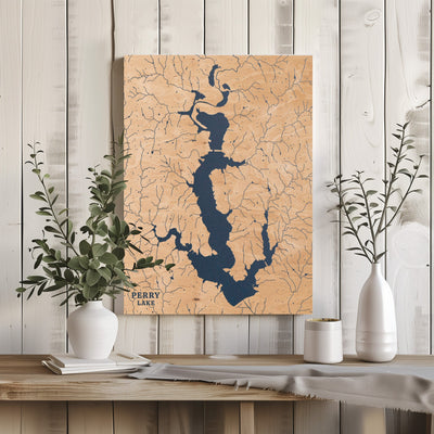 Perry Lake Kansas Custom Lake Map