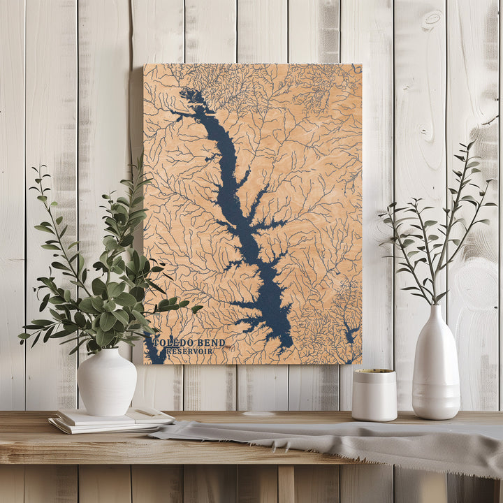 Toledo Bend Reservoir, Louisiana Lake Map