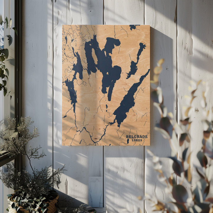 Belgrade Lakes, Maine Lake Map