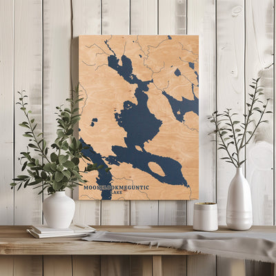 Mooselookmeguntic Lake Maine Custom Lake Map