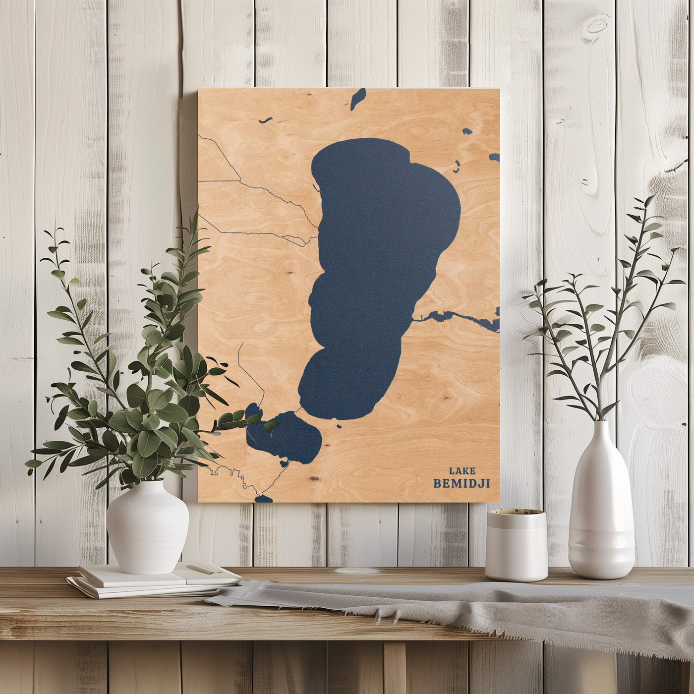 Lake Bemidji Minnesota Custom Lake Map