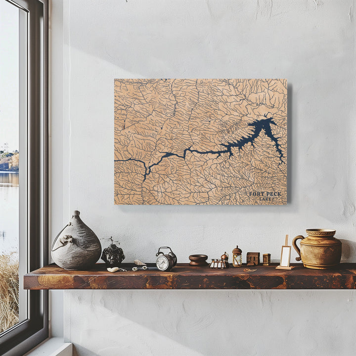 Fort Peck Lake, Montana Lake Map
