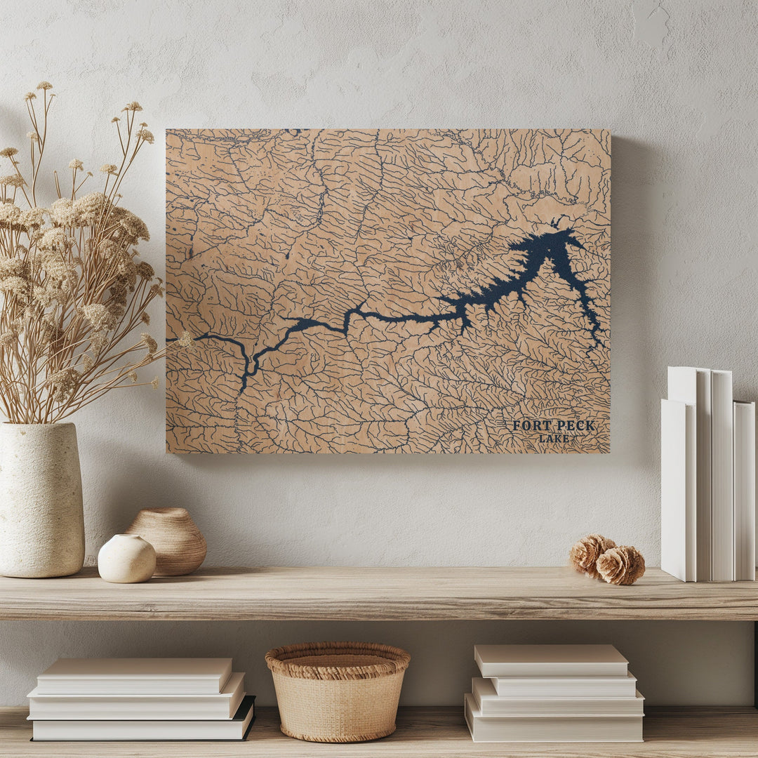 Fort Peck Lake, Montana Lake Map
