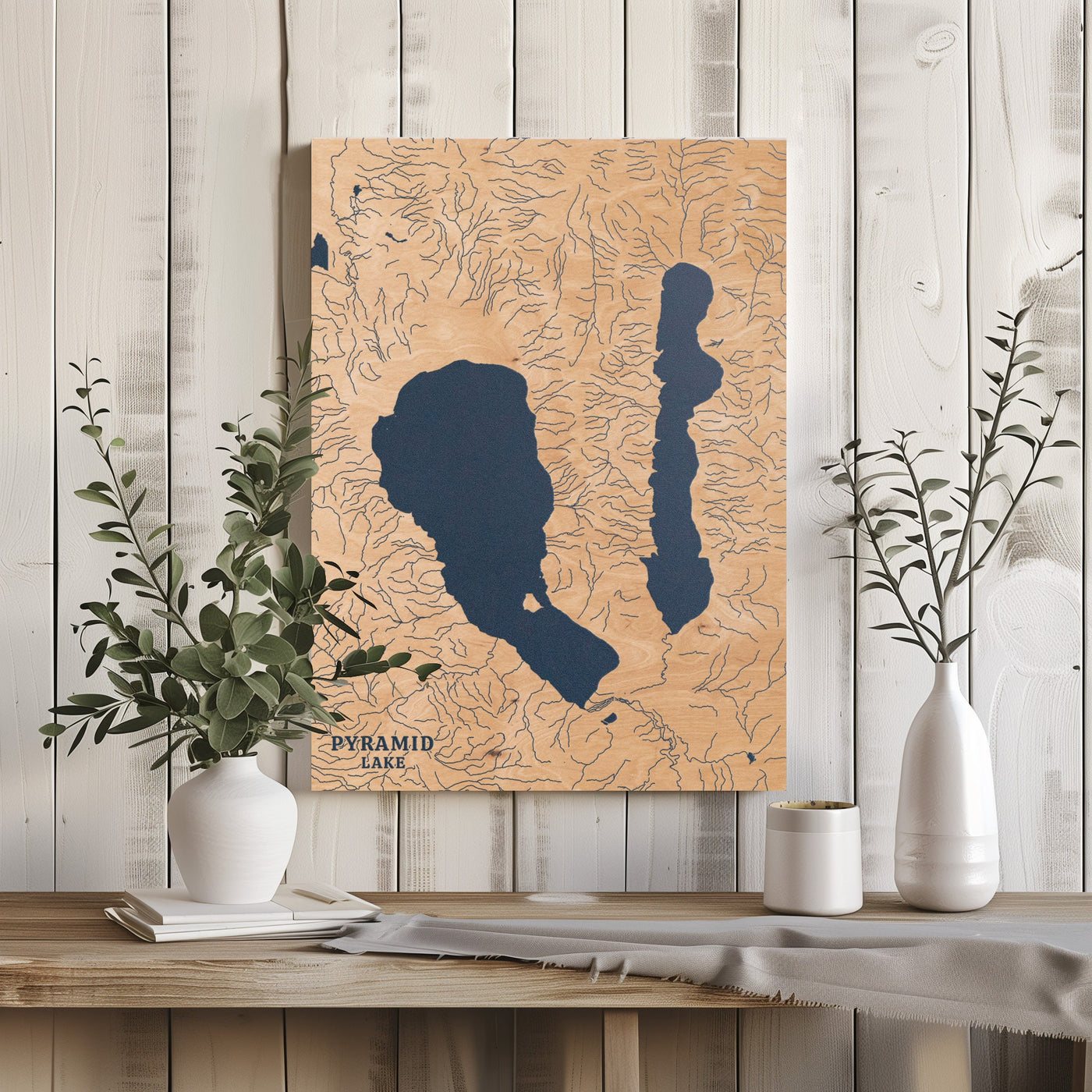 Pyramid Lake Nevada Custom Lake Map