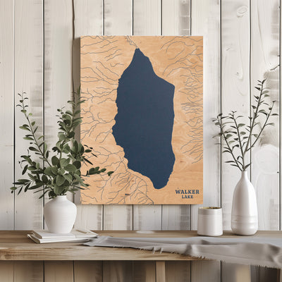 Walker Lake Nevada Custom Lake Map