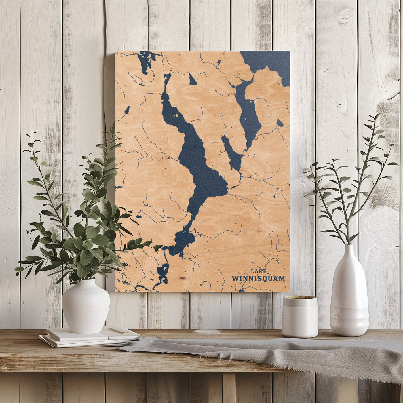 Lake Winnisquam New Hampshire Custom Lake Map