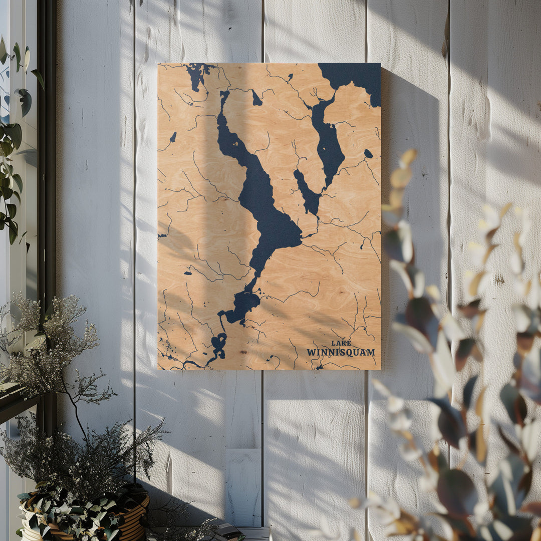 Lake Winnisquam, New Hampshire Lake Map