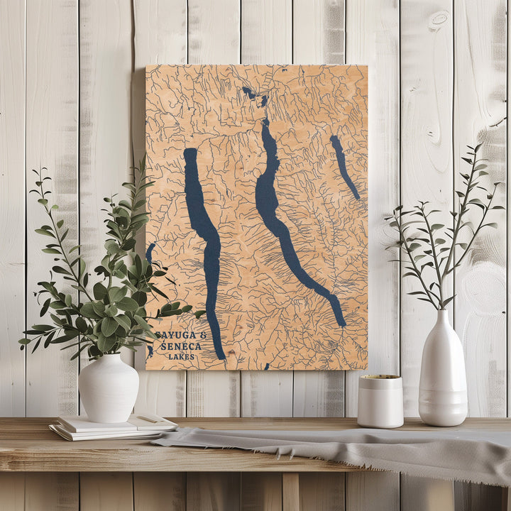 Cayuga &amp; Seneca Lake, New York Lake Map