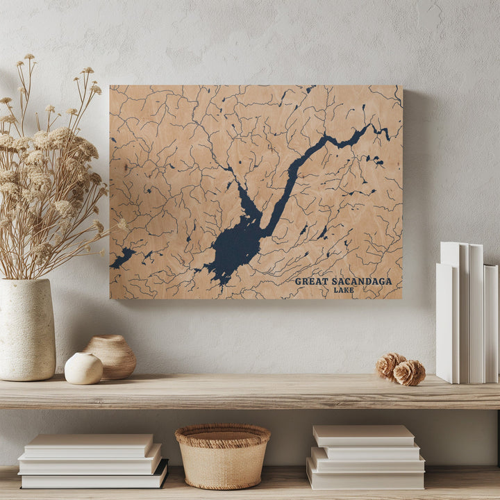 Great Sacandaga Lake, New York Lake Map