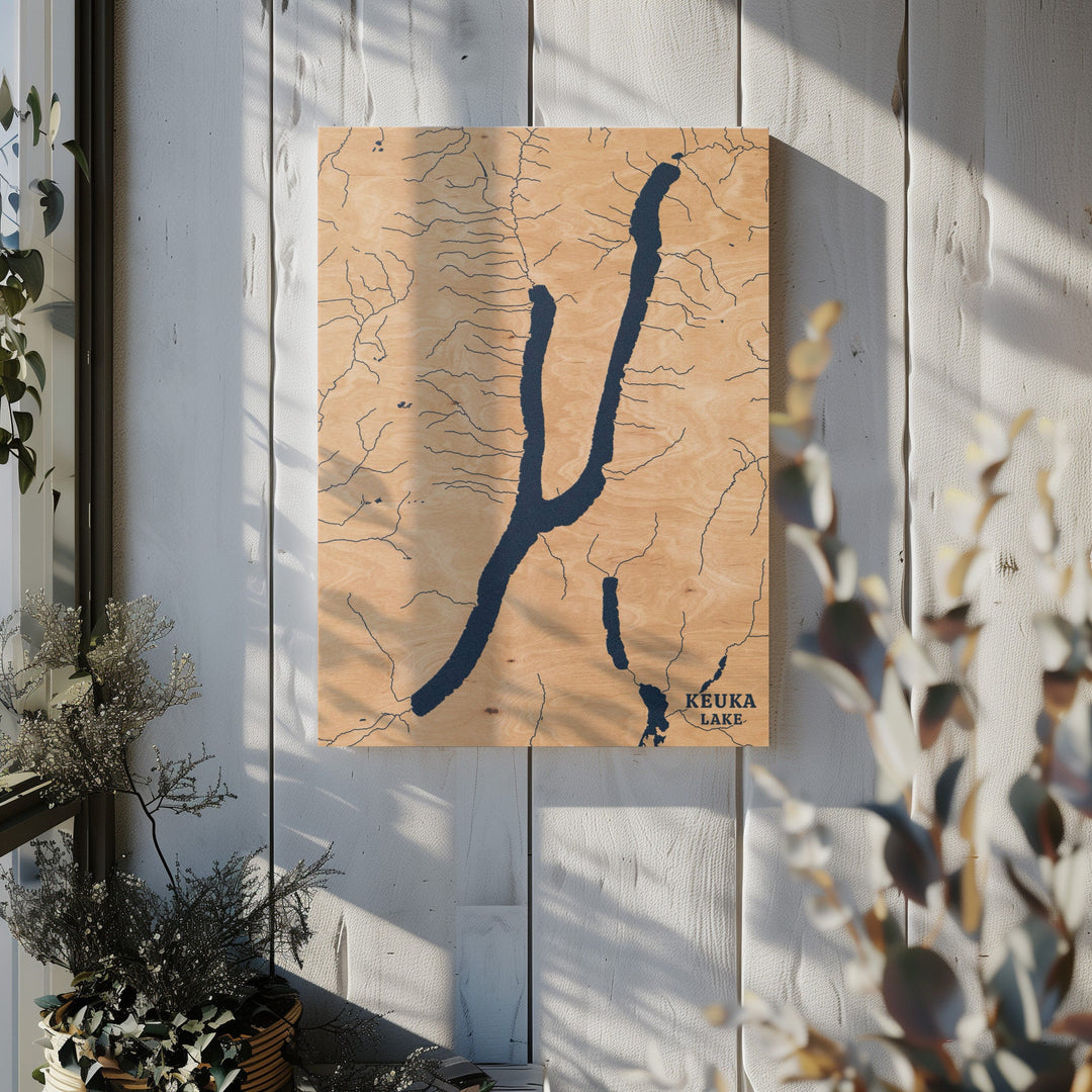 Keuka Lake, New York Lake Map