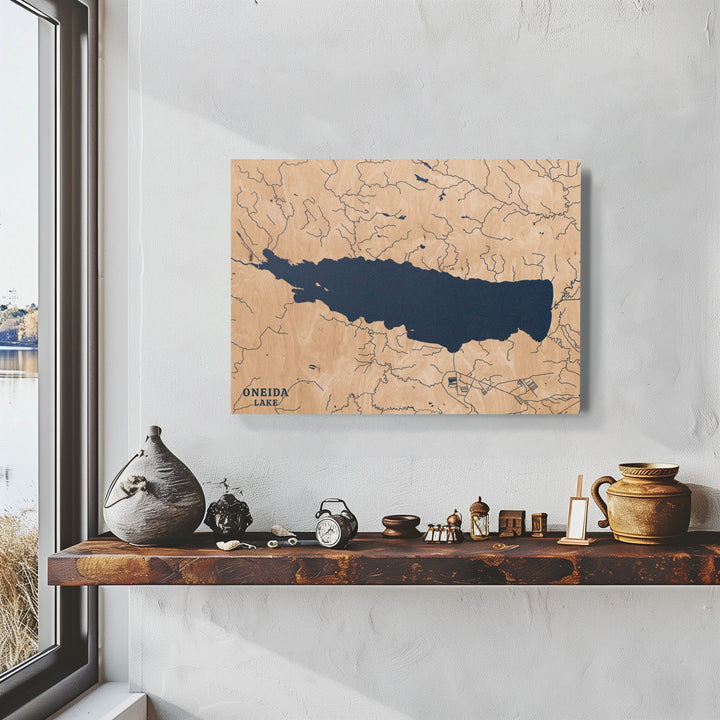 Oneida Lake, New York Lake Map