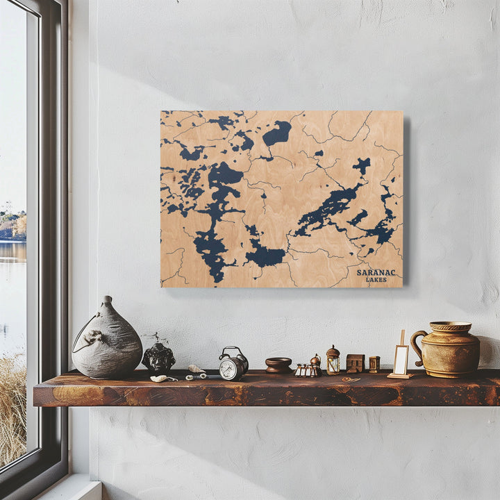 Saranac Lake, New York Lake Map