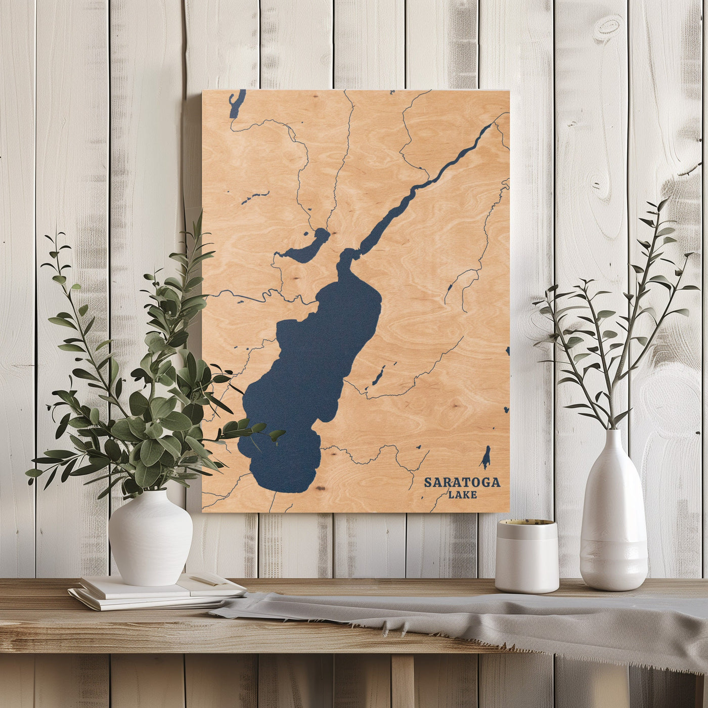 Saratoga Lake New York Custom Lake Map