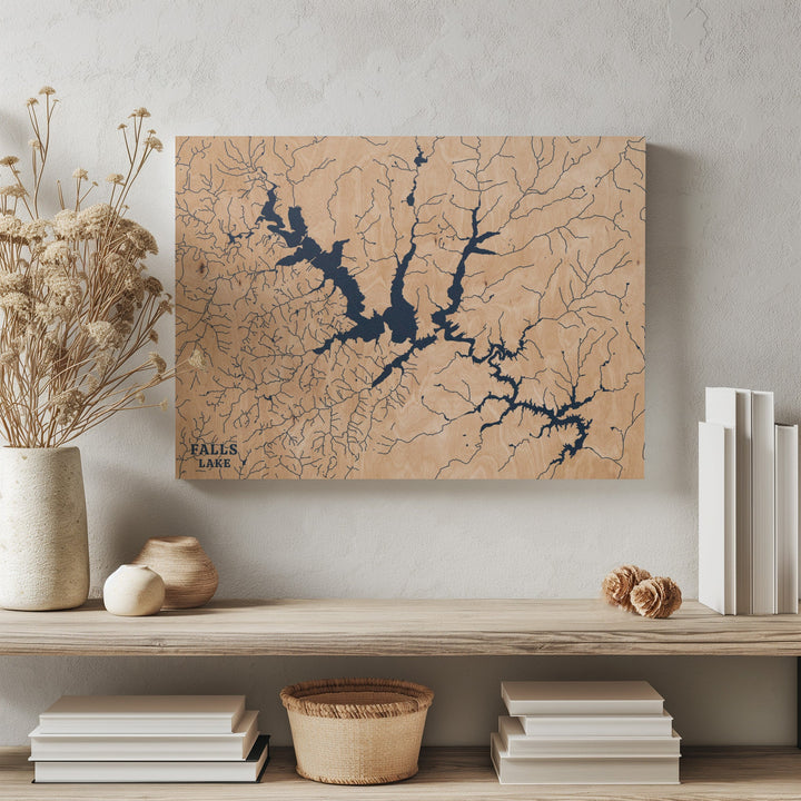 Falls Lake, North Carolina Lake Map