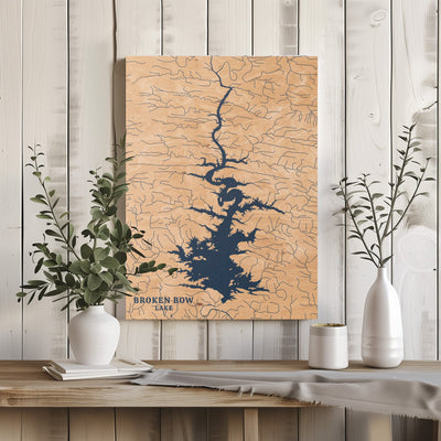 Broken Bow Lake Oklahoma Custom Lake Map