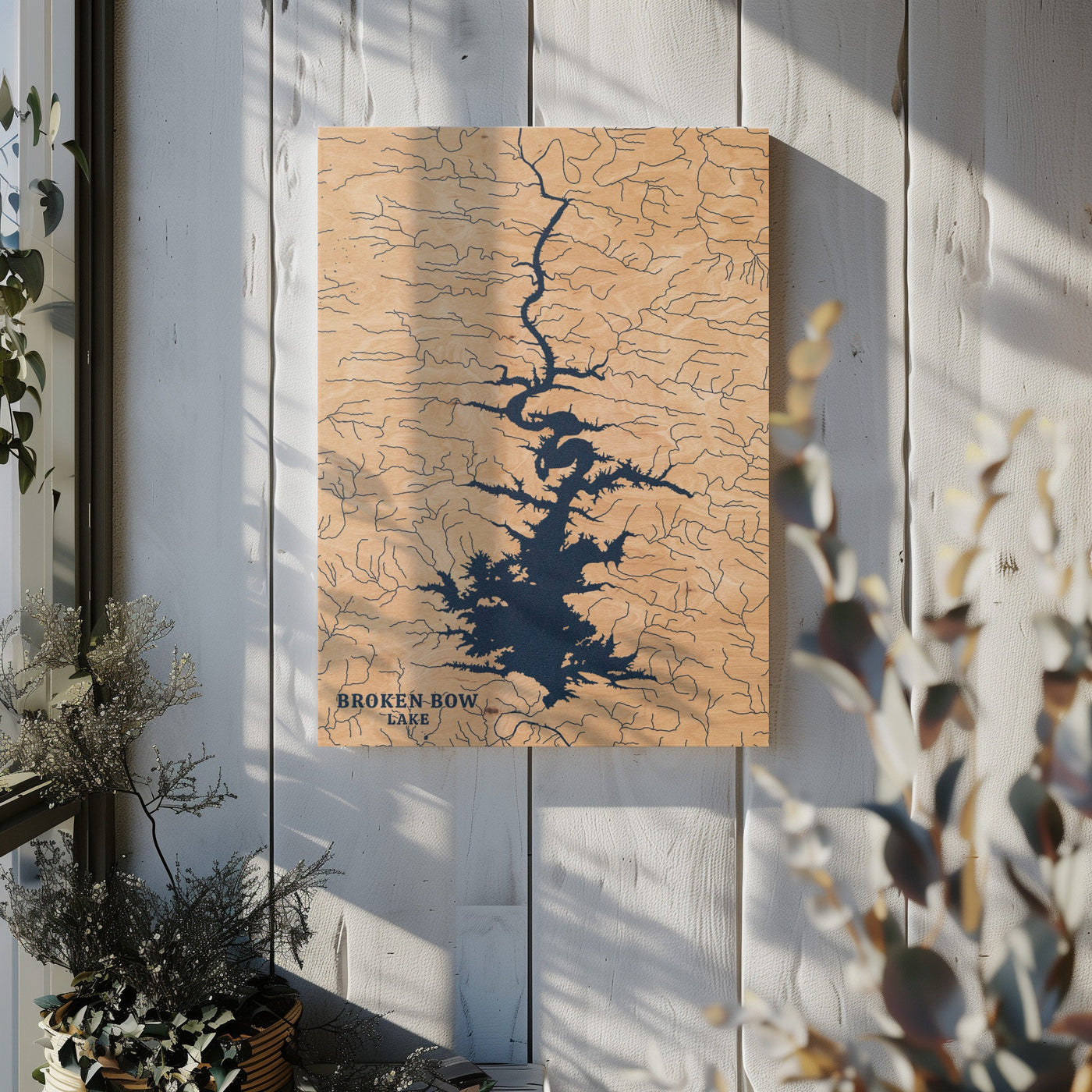 Broken Bow Lake Oklahoma Custom Lake Map