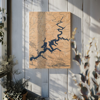 Grand Lake O'the Cherokees Oklahoma Custom Lake Map