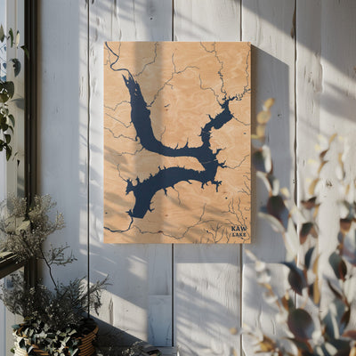 Kaw Lake Oklahoma Custom Lake Map