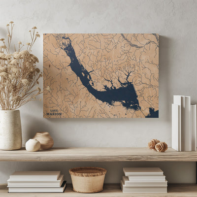 Lake Marion South Carolina Custom Lake Map